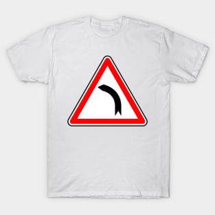 Left Turn – Road Sign T-Shirt